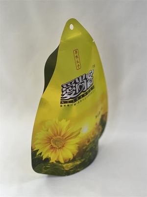 Metallisierte Mylar-Standbeutel in freier Form, individueller Druck für getrocknete Snacks