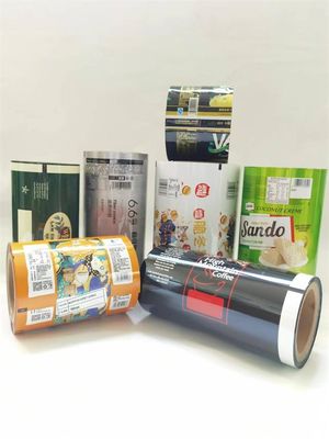 Mit Kunststofffolie bedruckte, laminierte Rollenfolie, Lebensmittelverpackung für Snacks