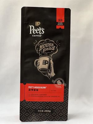 Wiederverschließbarer Kaffeebeutel aus Mylar mit flachem Boden, zum Aufstellen für geröstete Kaffeebohnen