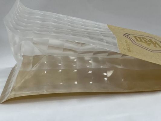 Tin Tie Doypack Standbodenbeutel, durchsichtiger bedruckter Papierbeutel für Brot