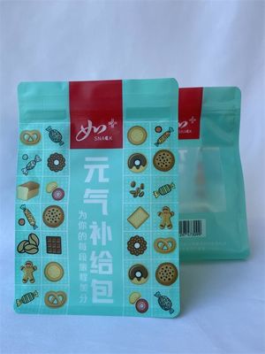 Bedruckte Mylar-Plastiktüten mit flachem Boden, individuelles Logo für Snacks