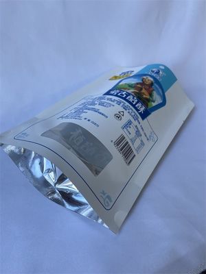 Metallisierte Standboden-Lebensmittelbeutel, Lebensmittelbeutel aus Kraftpapier mit klarem Fenster