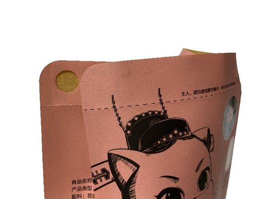 Papier Flachboden Lebensmittelverpackungstüten mit individuellen Farben für Nüsse