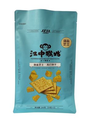 Anpassbarer Quad-Bottom-Metallisierter Lebensmittelverpackungstasche für Kekse Snack