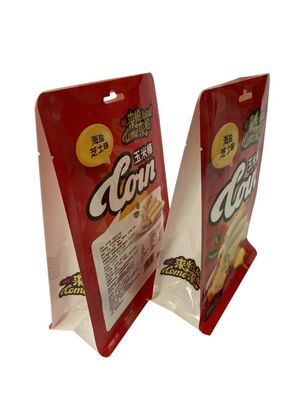 Kundenspezifischer Heißsiegel-flache untere Beutel-glatte Oberfläche für Mais-Snack-Food