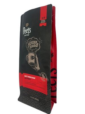 Anpassungsfähige Flachbodenkaffeebeutel mit Einwegverschluss