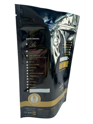 Kaffeepaket mit Reißverschluss und Ventil