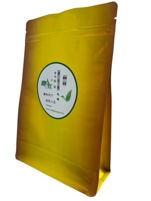 Wiederverschließbarer Reißverschluss Ober-Unter-Gusset-Verpackungsbeutel mit goldener Oberfläche