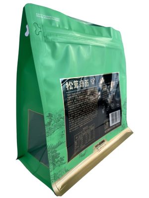 Matte Oberfläche Flachbodenbeutel mit Folienmaterial für trockene Lebensmittelverpackungen